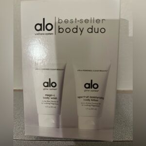 Alo Body duo glow system body was and lotion